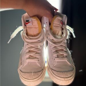 Nike Women's White and Cream High-Top Sneakers